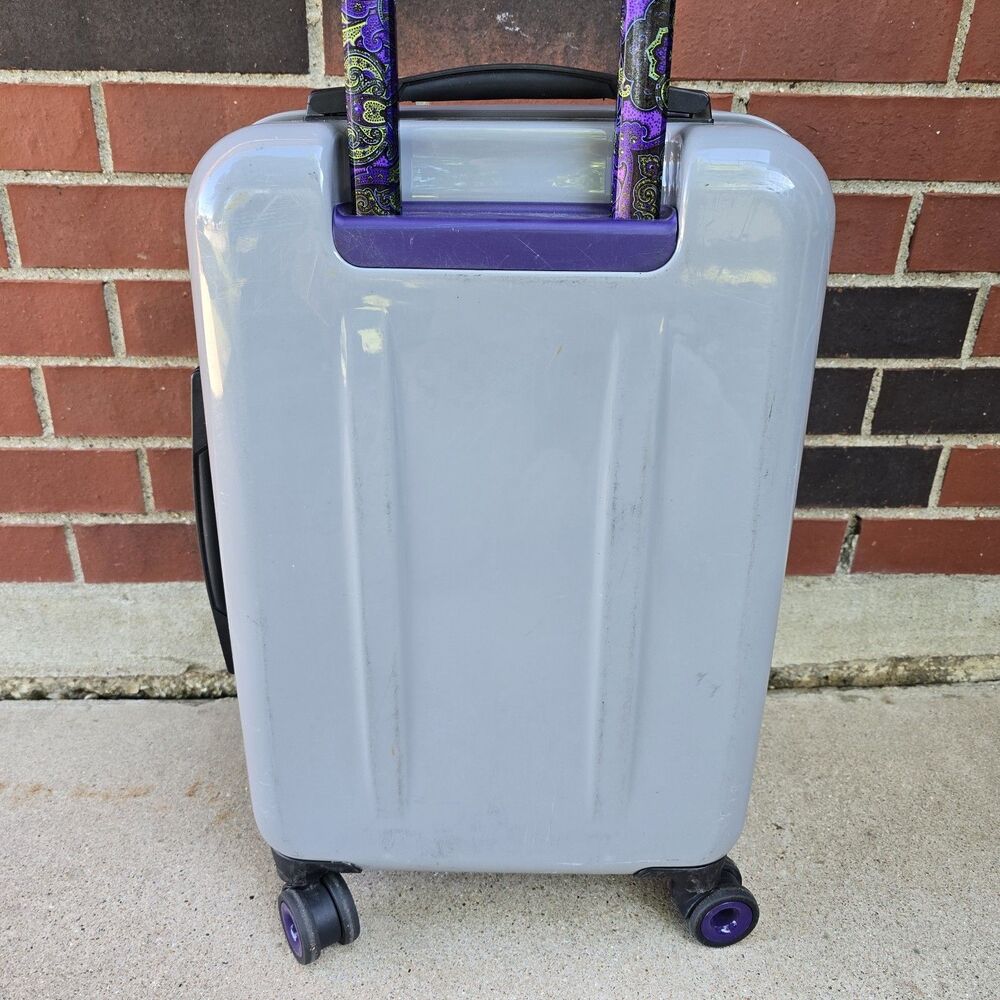 Robert Graham Carry On 20" Spinner Suitcase Gray Purple Pre-owned - Picture 6 of 9